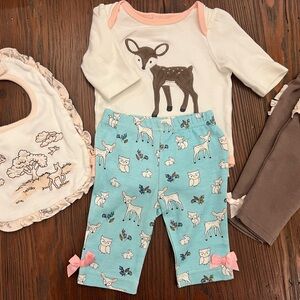 Starting Out’ Girls Deer matching infant outfit set, NWOT (NB)